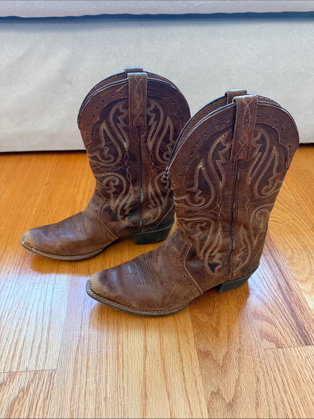 Classic Brown Leather Western Cowboy Boots